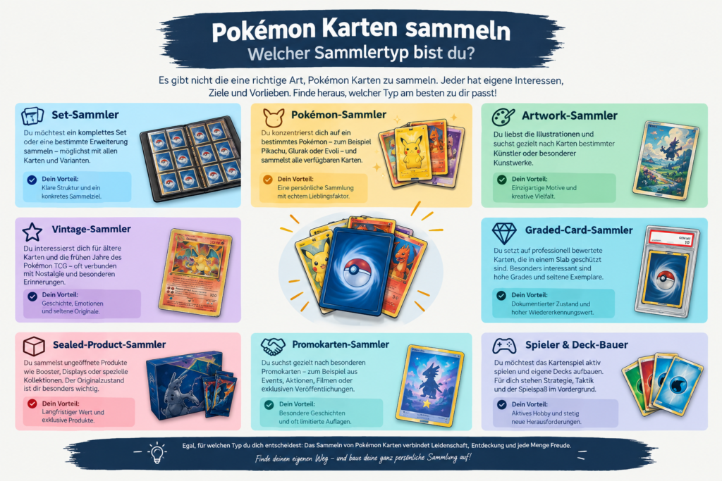 Pokémon Karten sammeln: Welcher Sammlertyp bist du? Das zeigt diese Infografik übersichtlich.